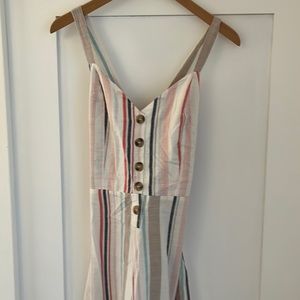Stripe linen jumpsuit